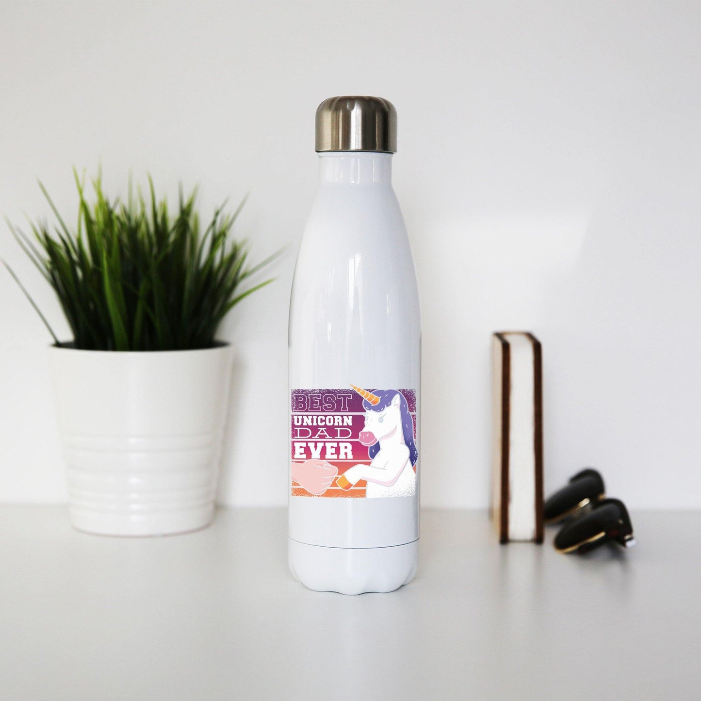 Best unicorn dad funny fathers day water bottle stainless steel reusable
