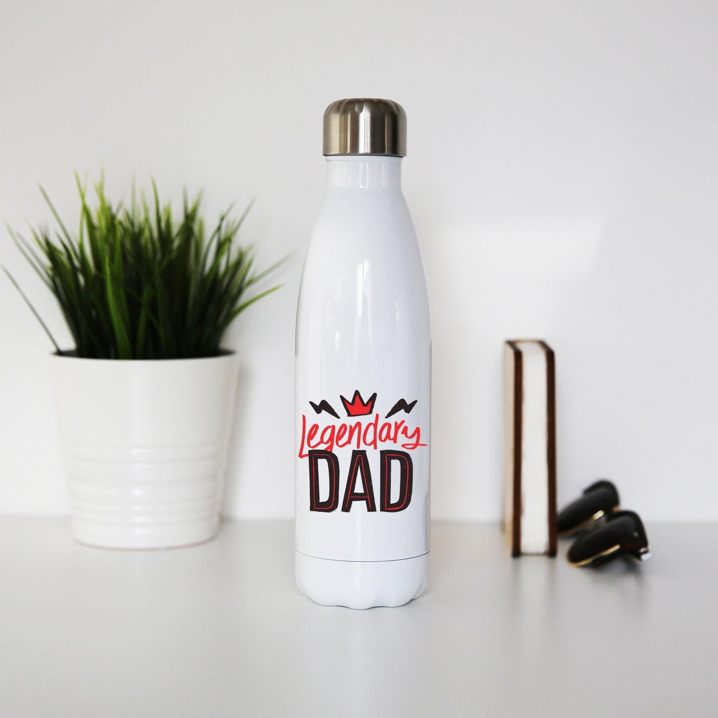 Legendary dad funny fathers day water bottle stainless steel reusable