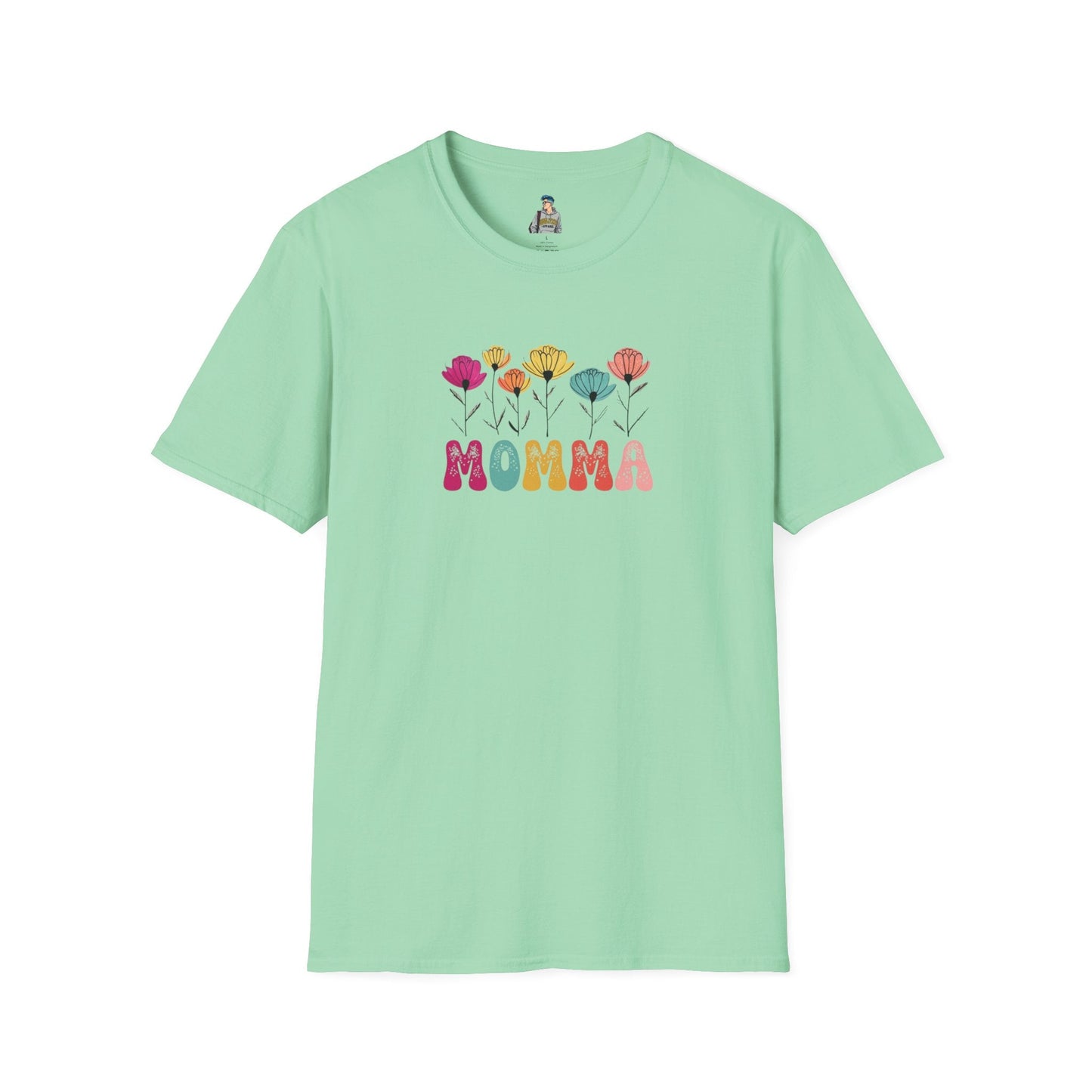 Floral 'Momma' Unisex Softstyle T-Shirt - Perfect for Mother's Day & Everyday Wear