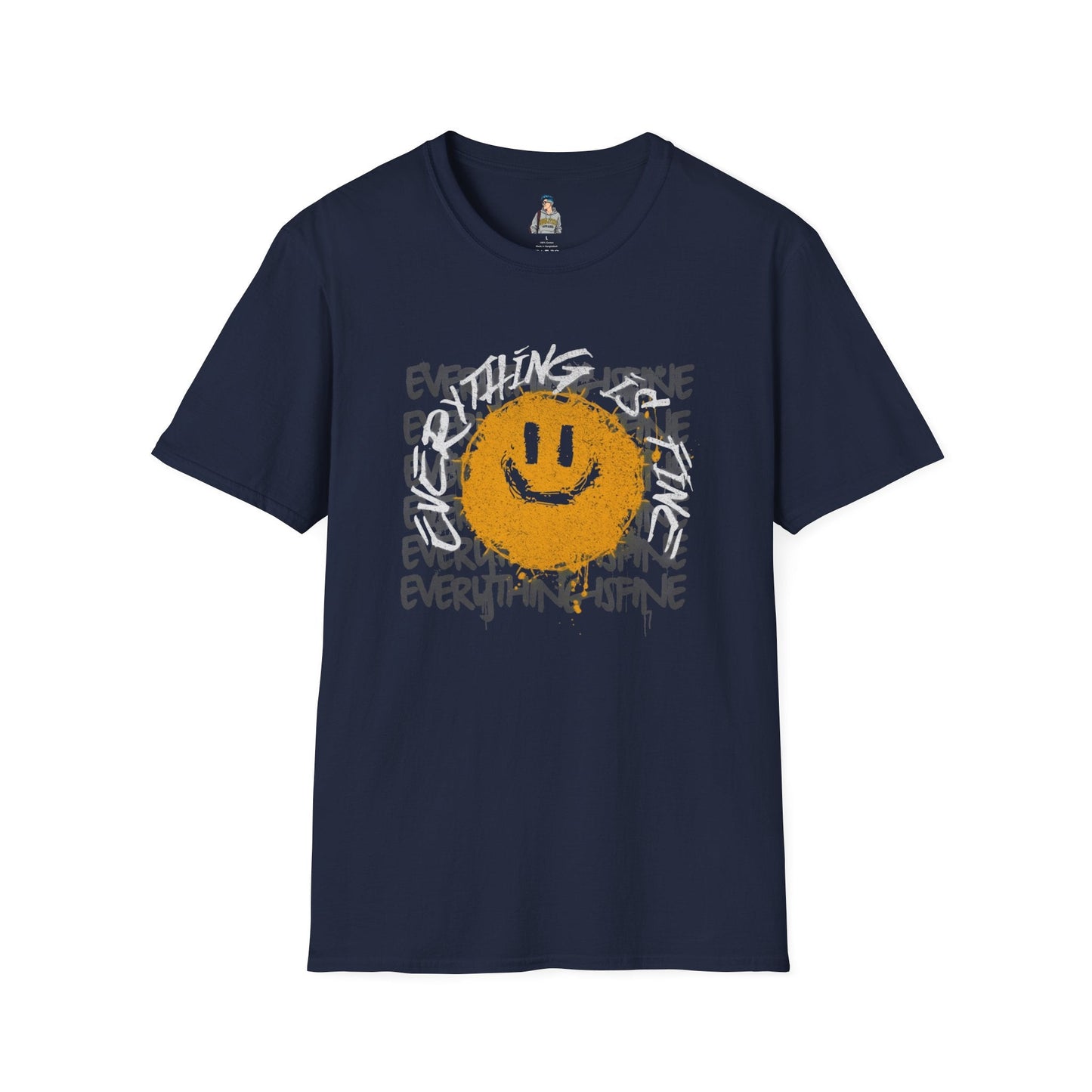 Everything is Fine Funny Unisex Softstyle T-Shirt, Sarcastic Tee, Humorous Graphic Shirt, Apocalypse Saying Top, Gift for Joke Lovers