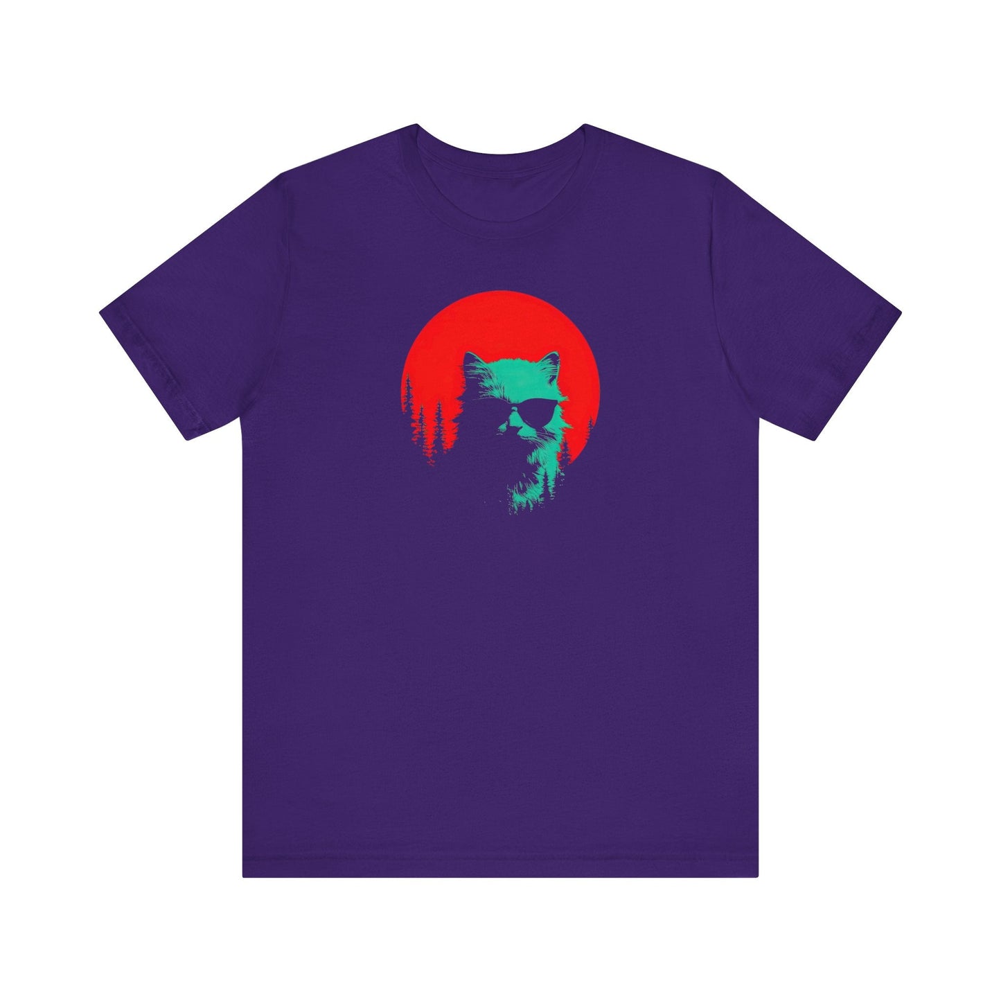 Cool Cat in Sunglasses Graphic Tee – Retro Sunset Style Cat Lover Shirt