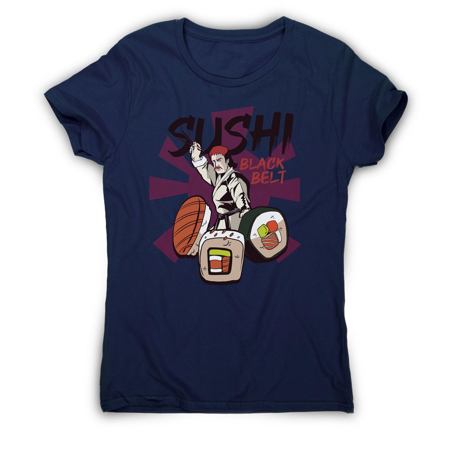 Sushi black belt funny women's t-shirt