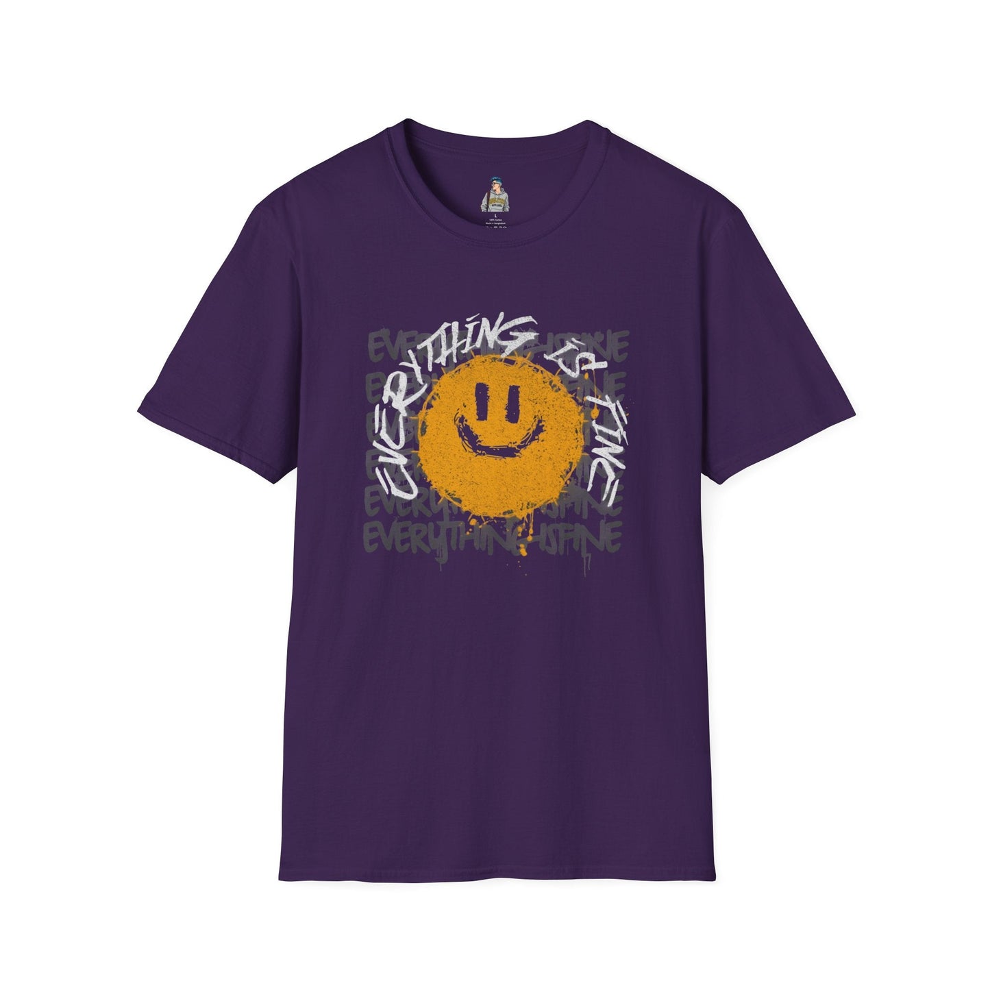 Everything is Fine Funny Unisex Softstyle T-Shirt, Sarcastic Tee, Humorous Graphic Shirt, Apocalypse Saying Top, Gift for Joke Lovers