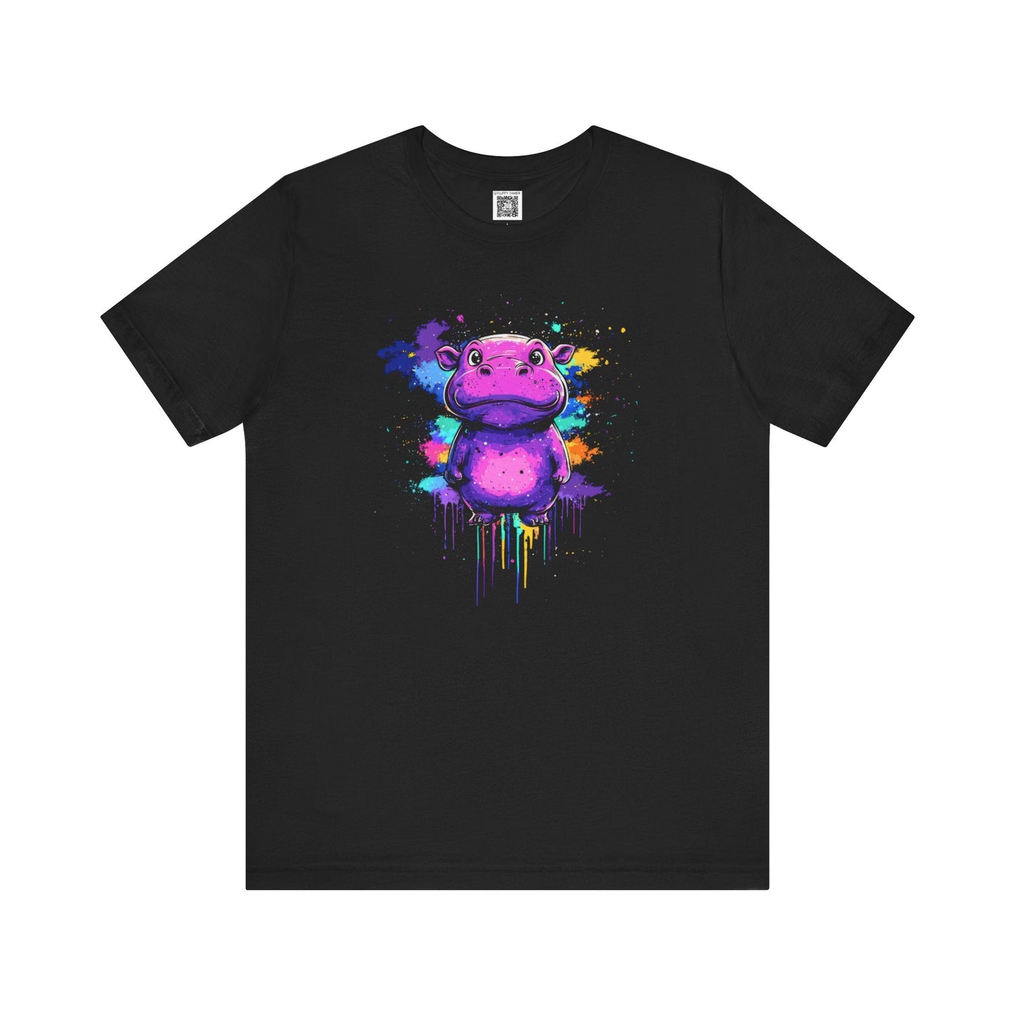Colorful Hippo Graphic Tee Style004