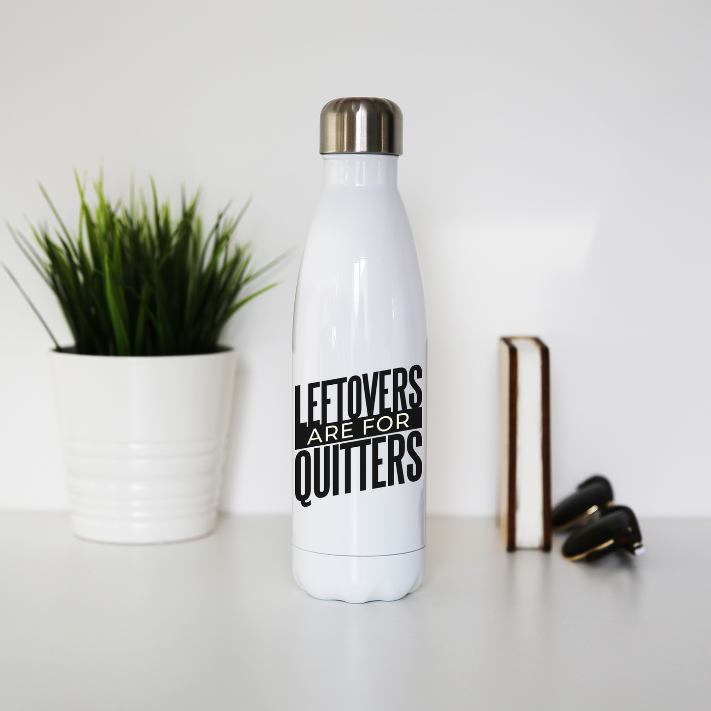 Leftovers quote funny food water bottle stainless steel reusable Style001