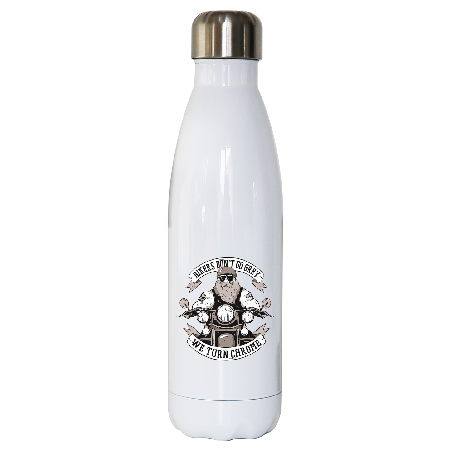 Funny biker text water bottle stainless steel reusable