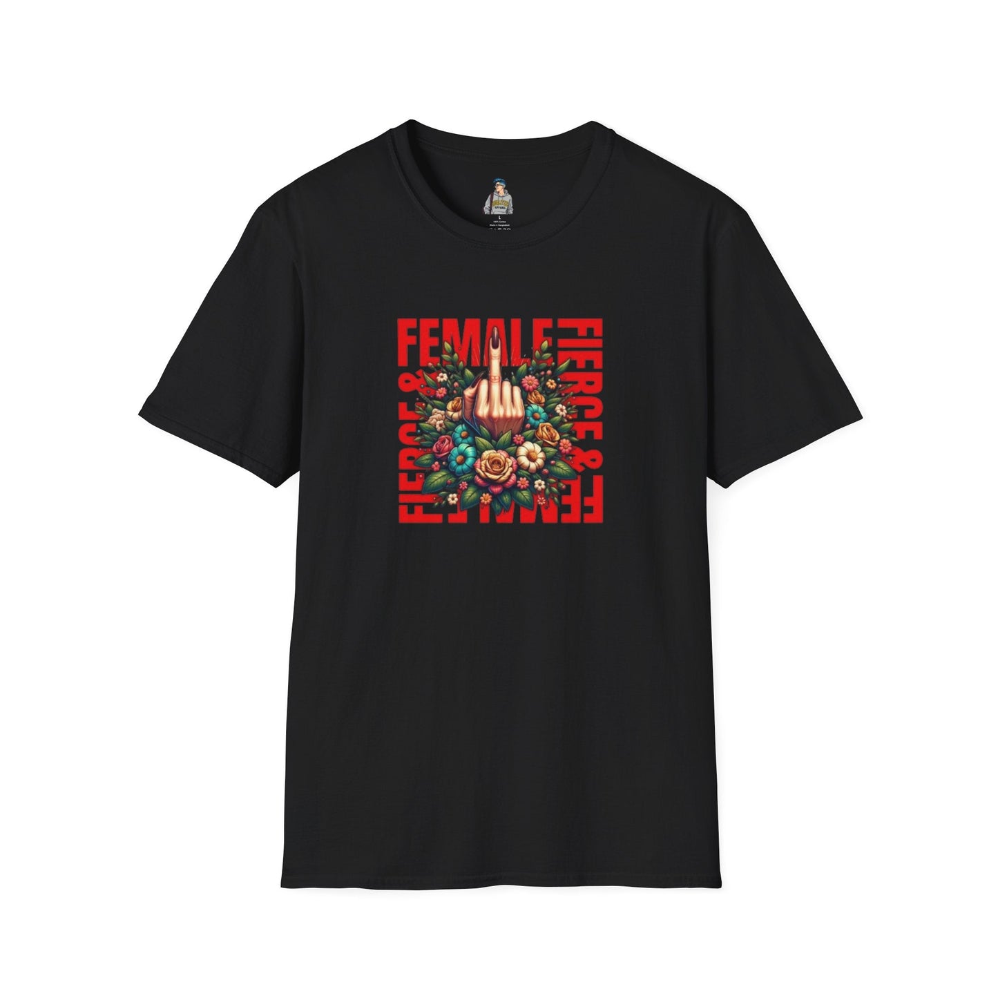 Fierce Female Unisex T-Shirt - Softstyle Floral Graphic Tee