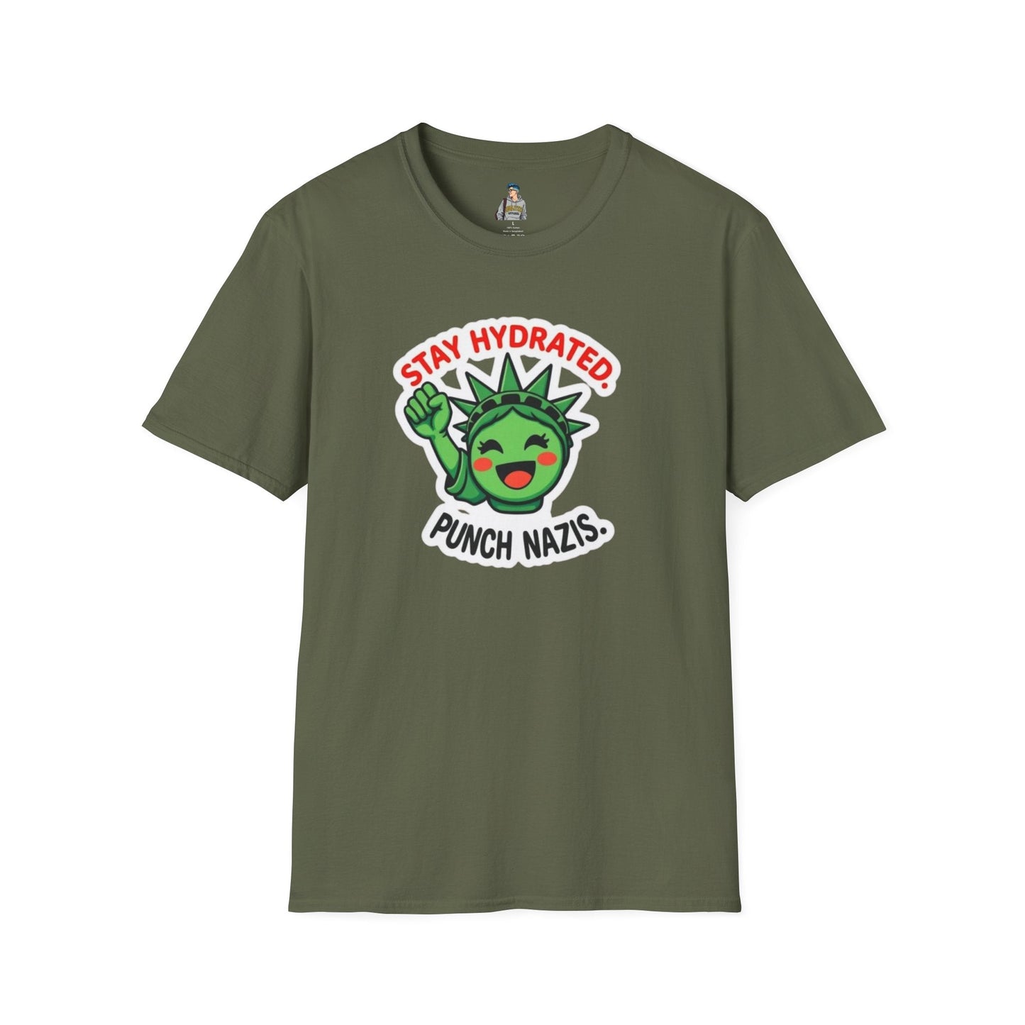 Stay Hydrated, Punch Nazis Funny Political Activism Tee