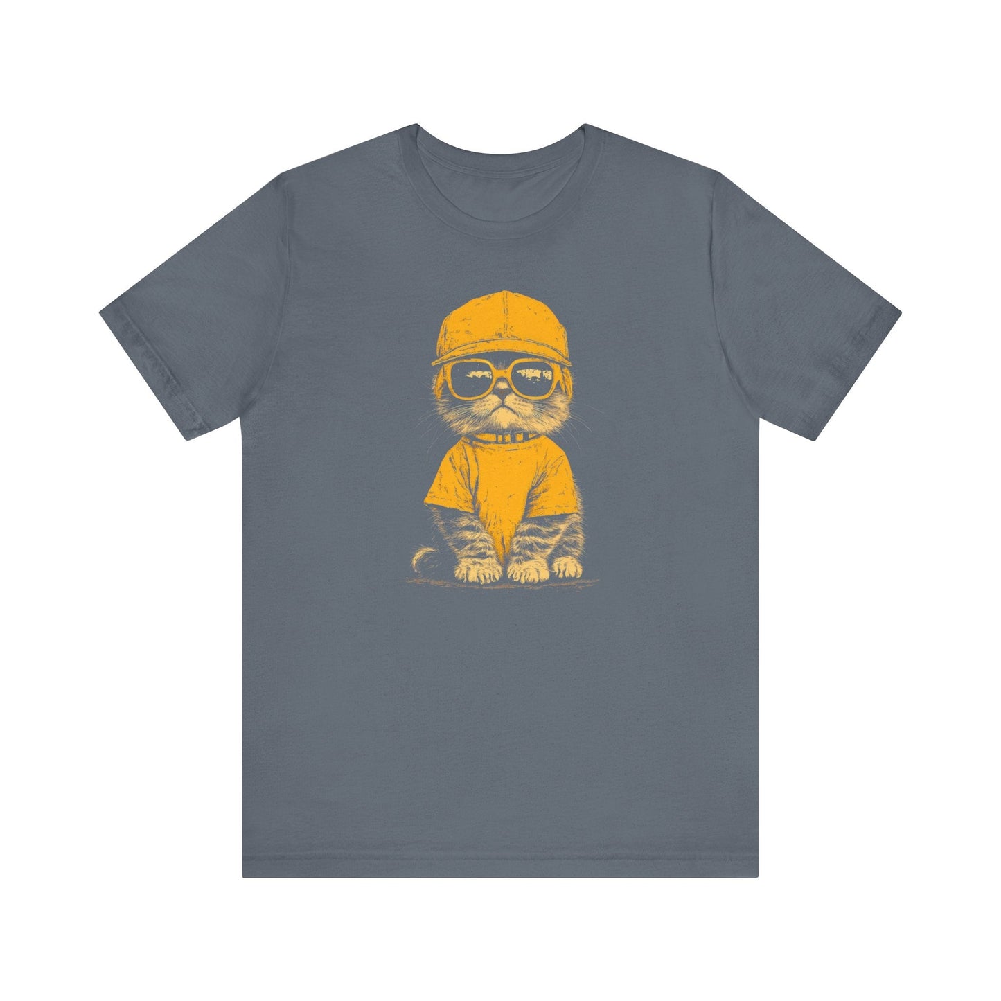 Cool Cat in Yellow Cap and Shades Graphic Tee
