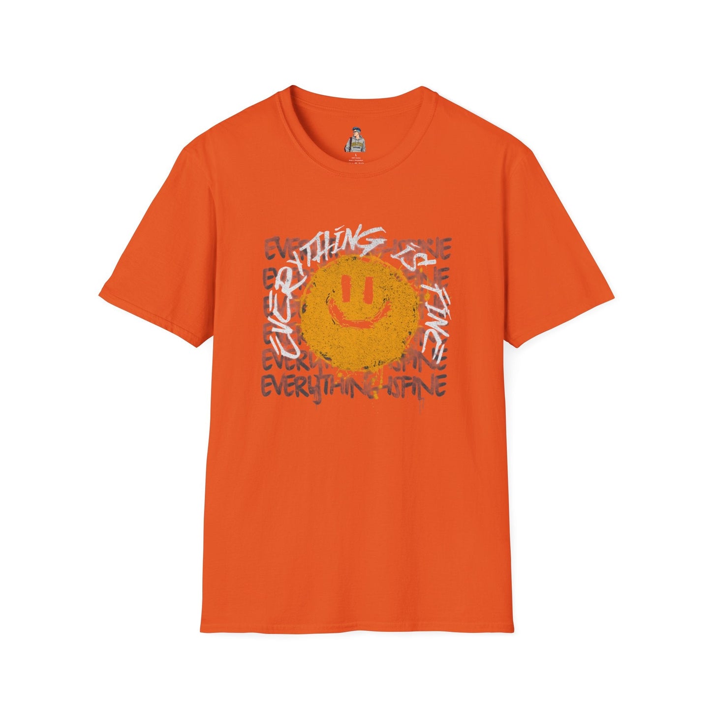 Everything is Fine Funny Unisex Softstyle T-Shirt, Sarcastic Tee, Humorous Graphic Shirt, Apocalypse Saying Top, Gift for Joke Lovers
