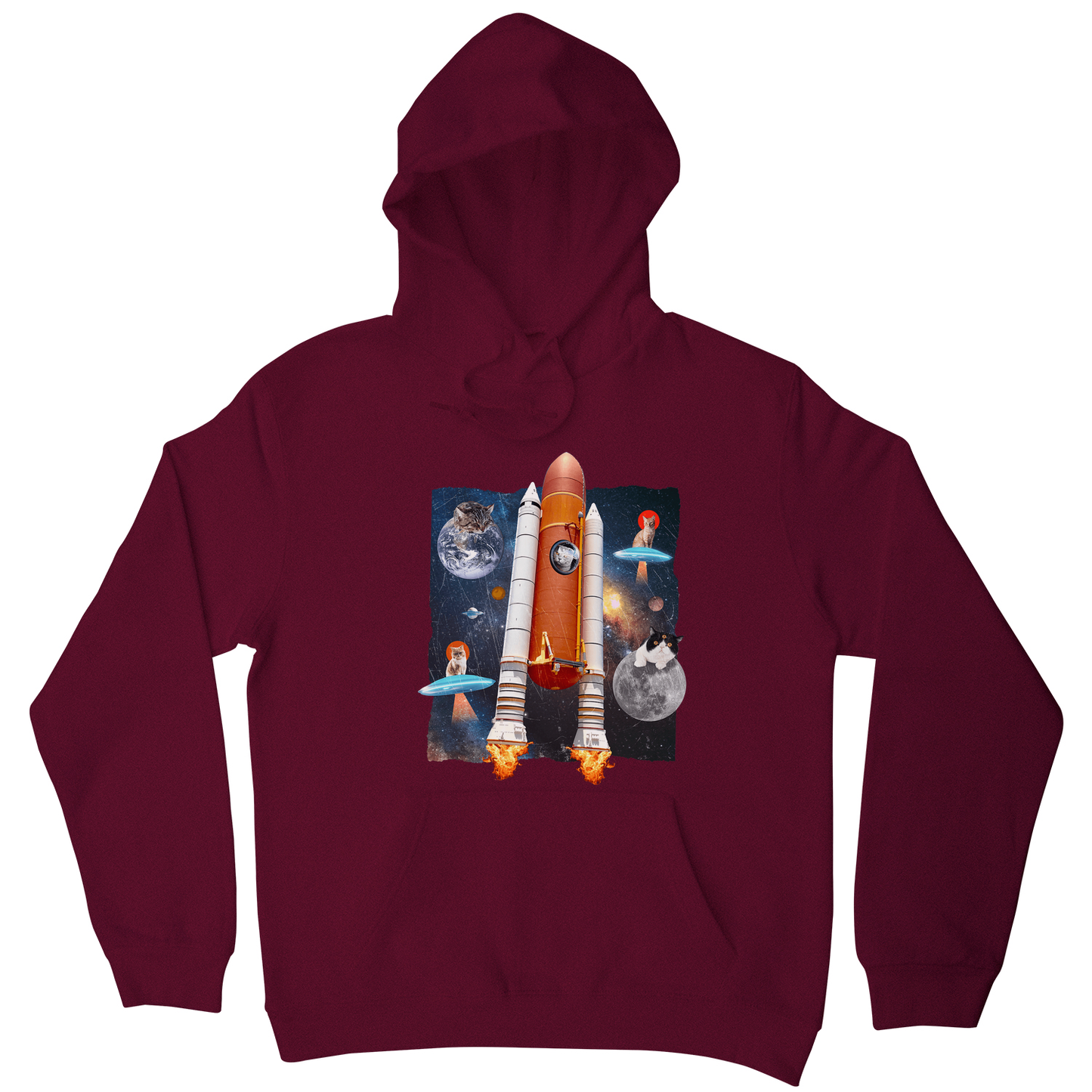 Cats in space funny collage hoodie