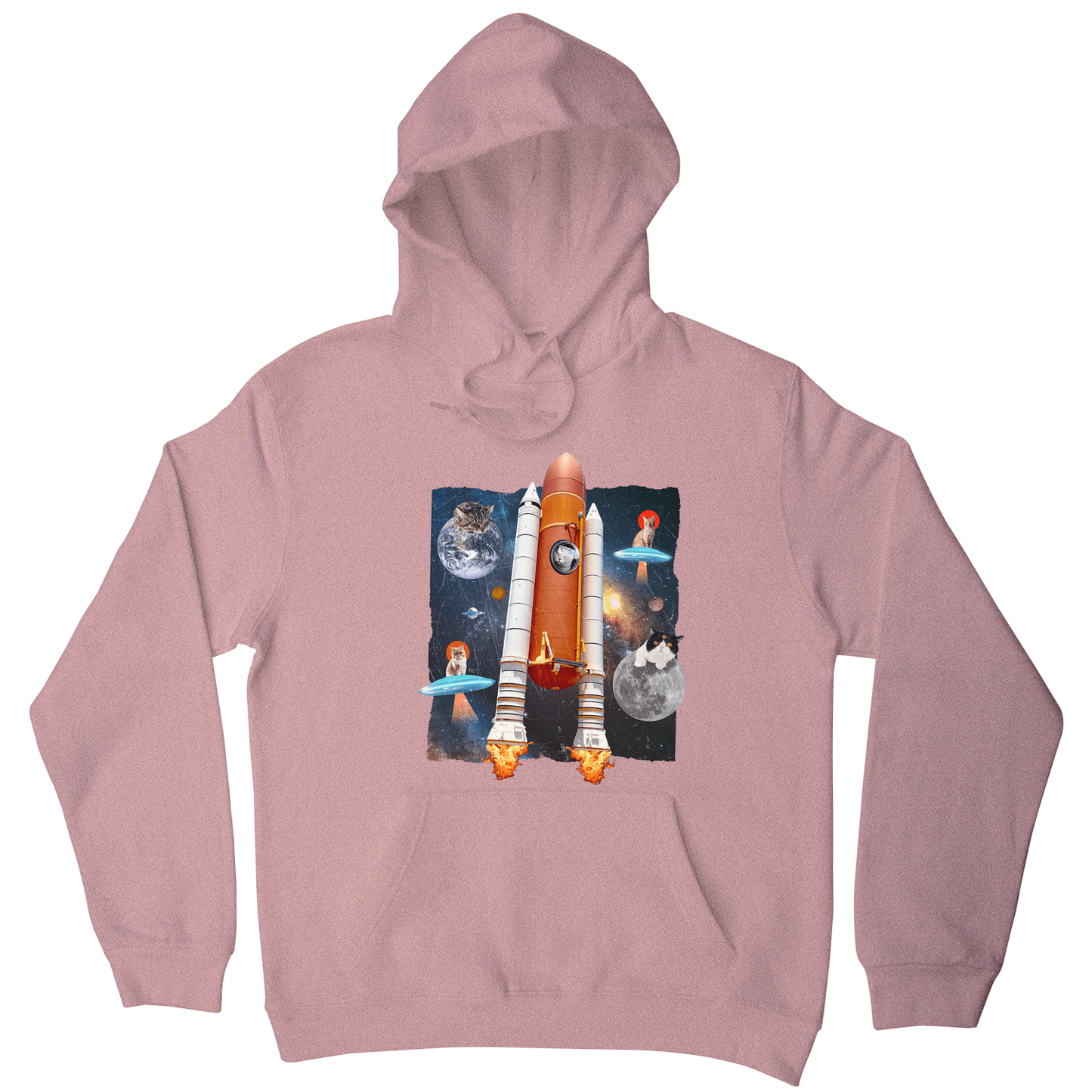 Cats in space funny collage hoodie
