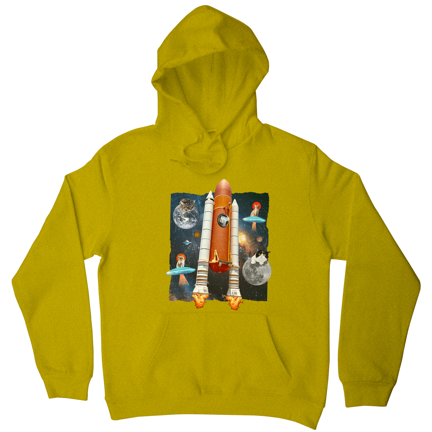Cats in space funny collage hoodie