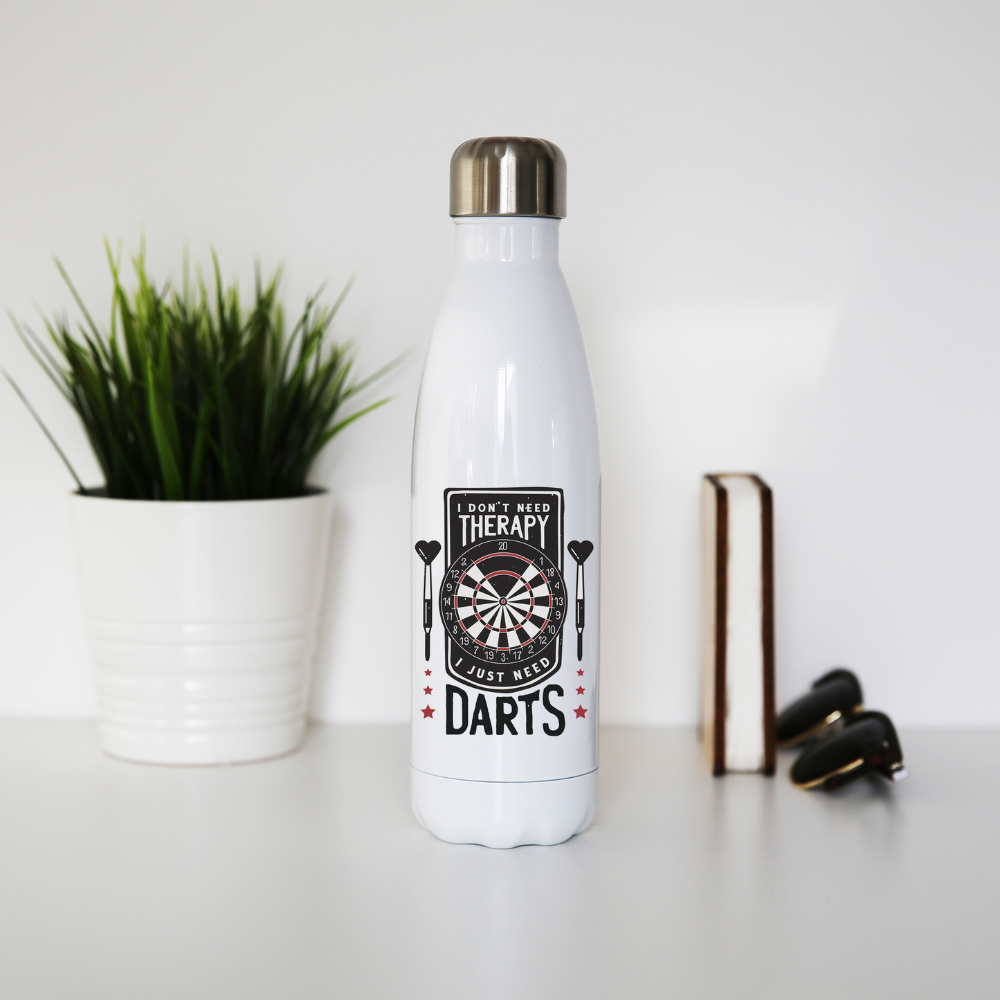 Dartboard funny quote water bottle stainless steel reusable