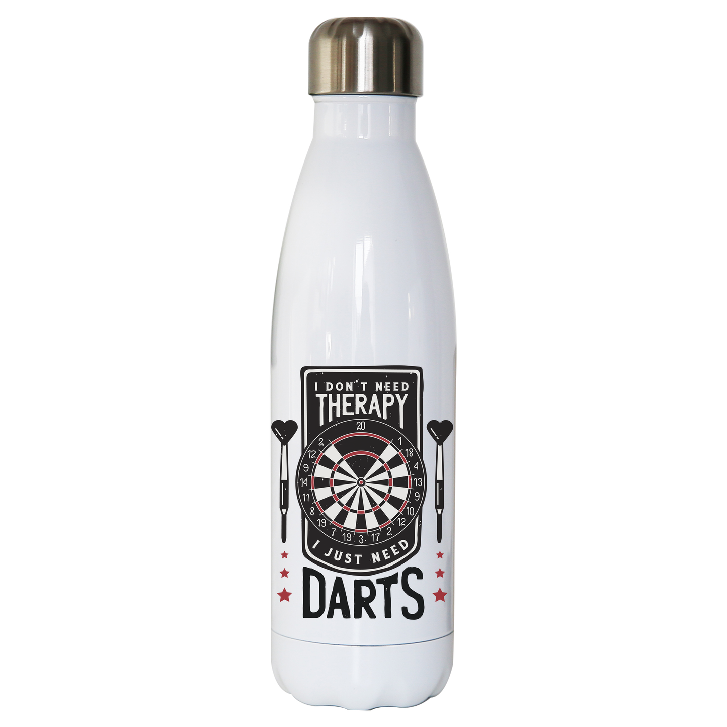 Dartboard funny quote water bottle stainless steel reusable