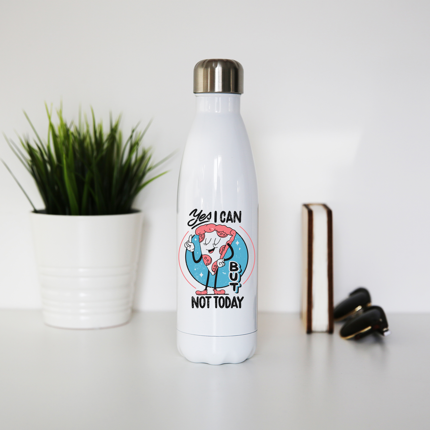 Funny pizza slice water bottle stainless steel reusable