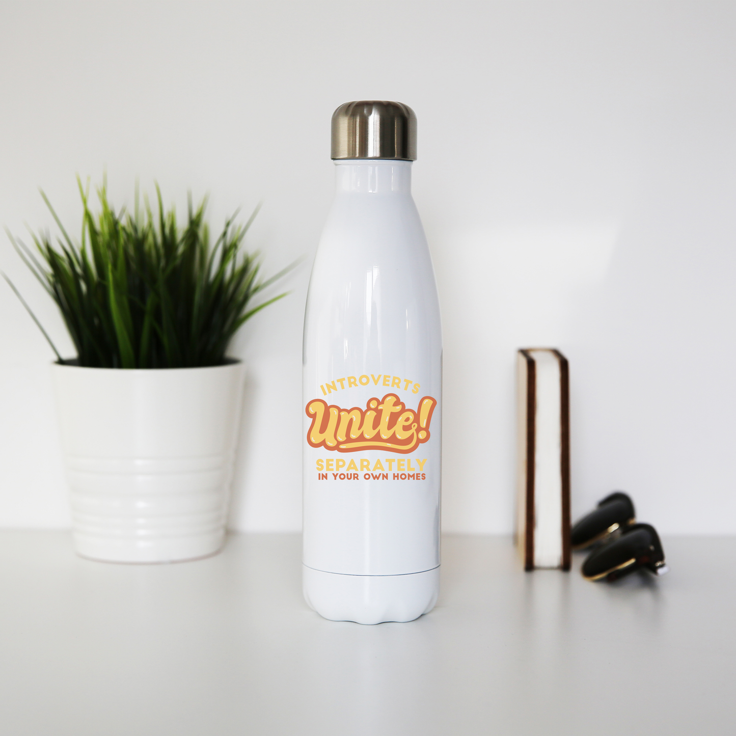 Introverts funny quote water bottle stainless steel reusable