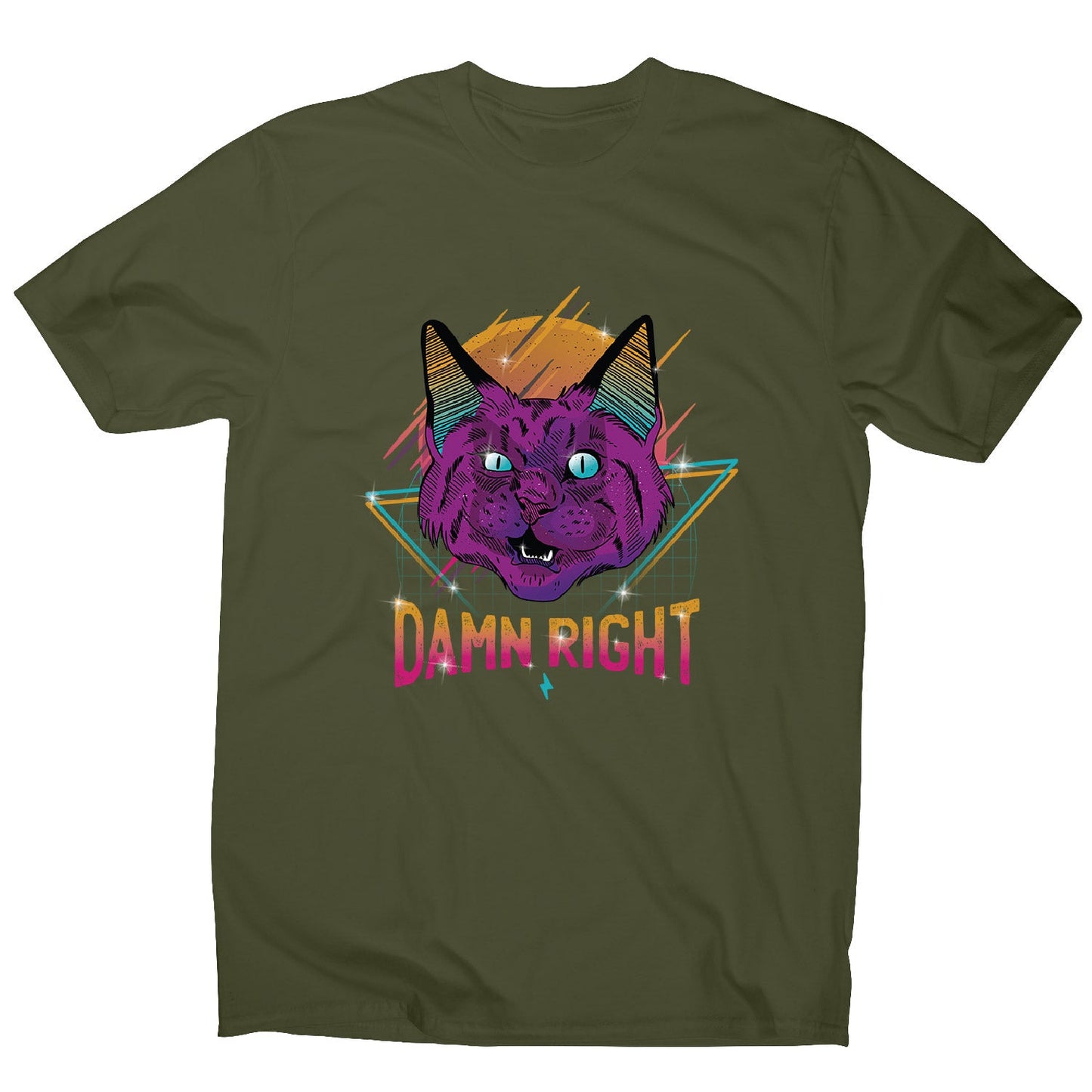 Neon party cat - men's funny premium t-shirt