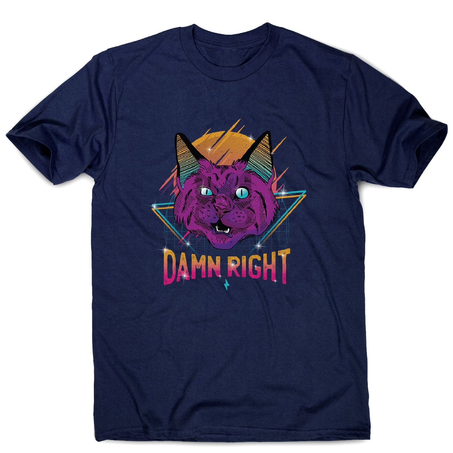 Neon party cat - men's funny premium t-shirt