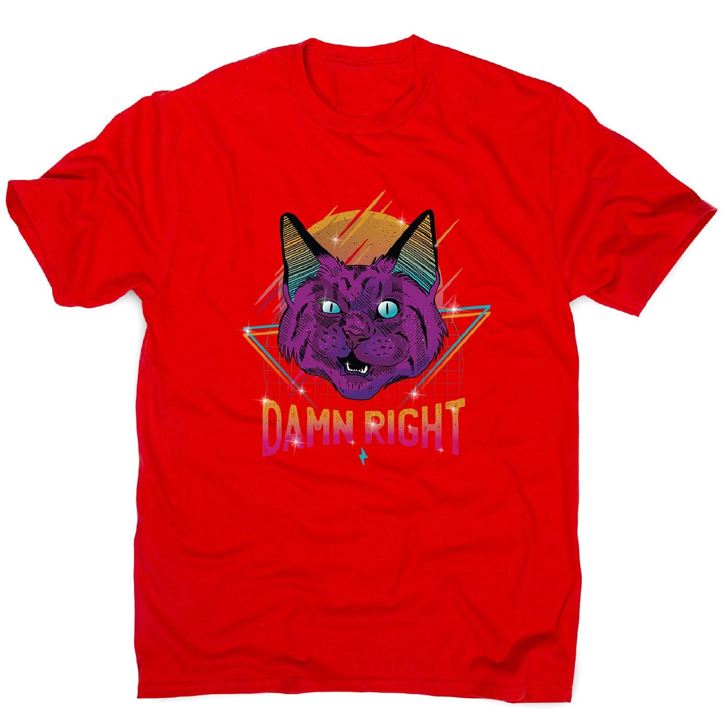 Neon party cat - men's funny premium t-shirt