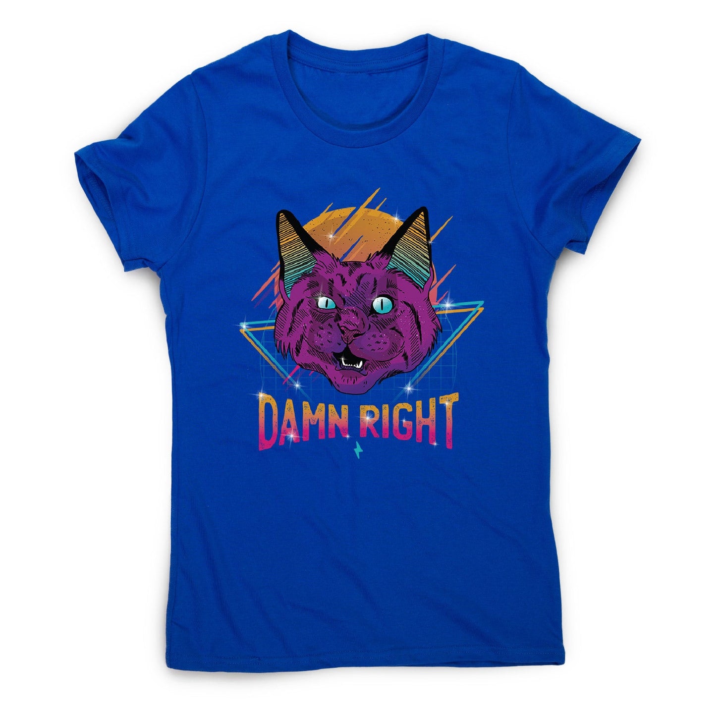 Neon party cat - women's funny premium t-shirt