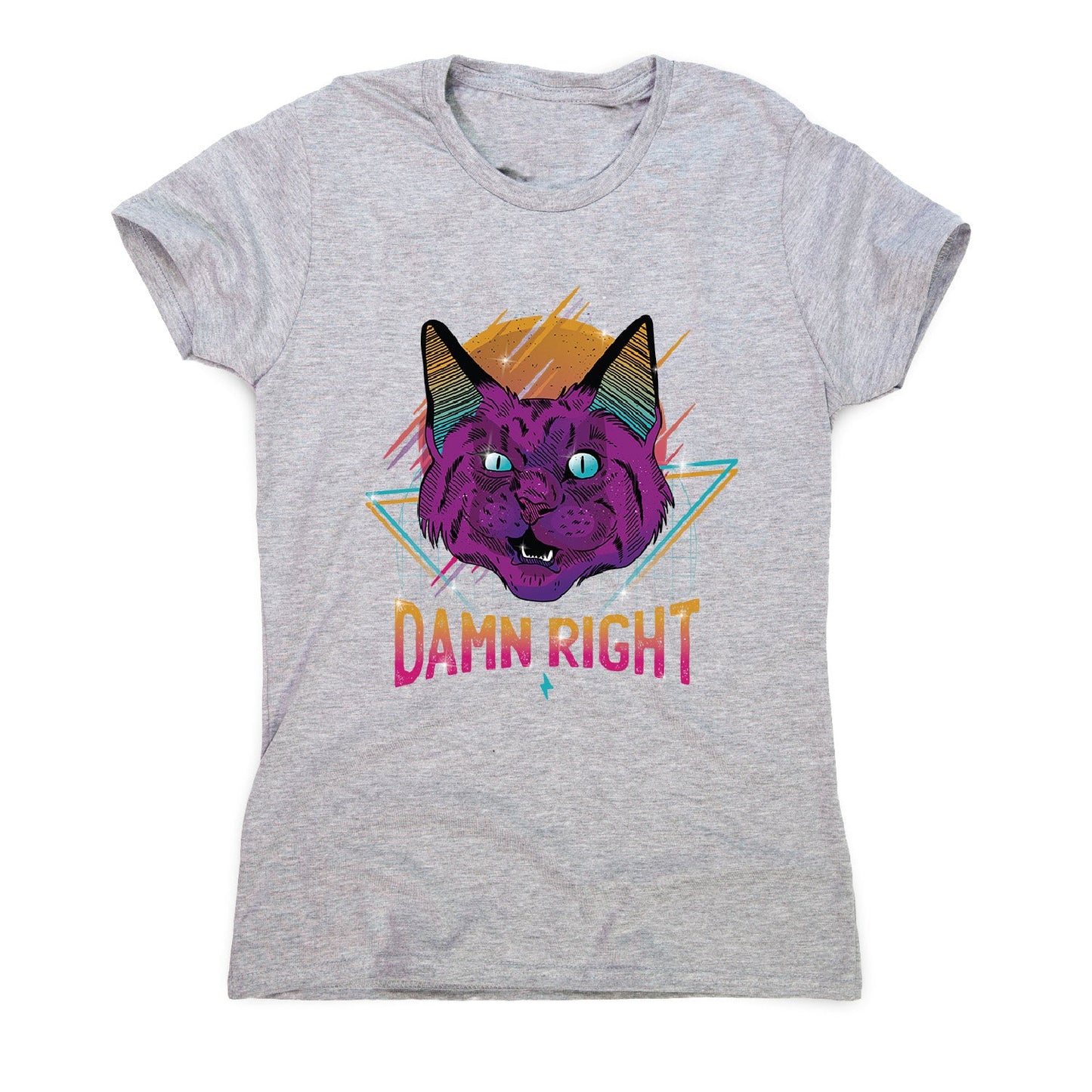 Neon party cat - women's funny premium t-shirt