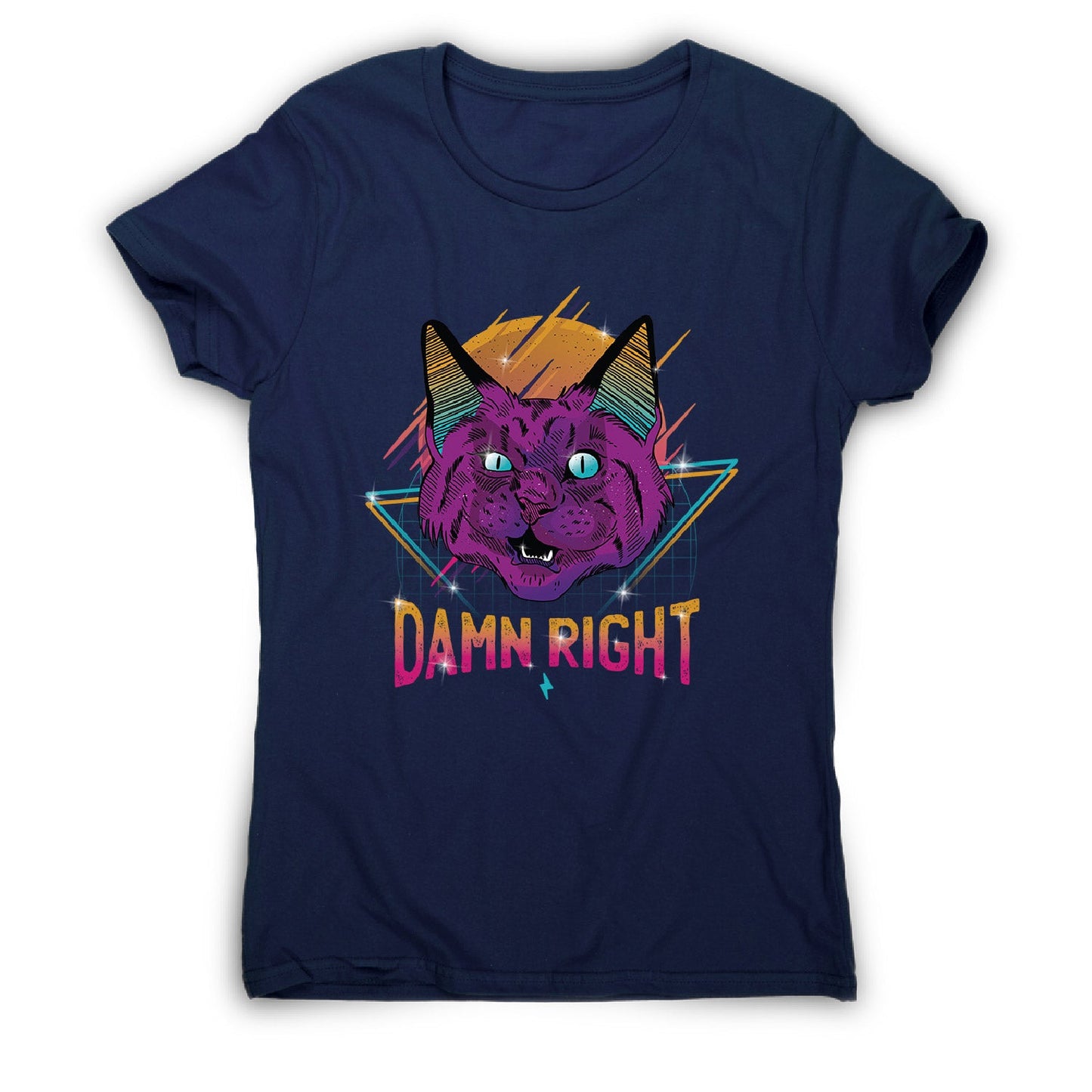 Neon party cat - women's funny premium t-shirt