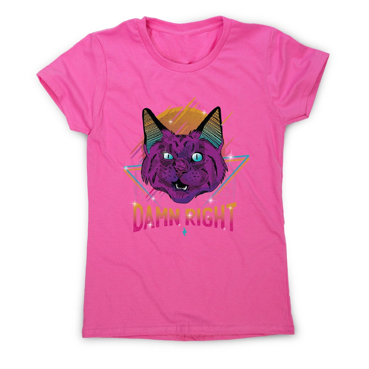 Neon party cat - women's funny premium t-shirt