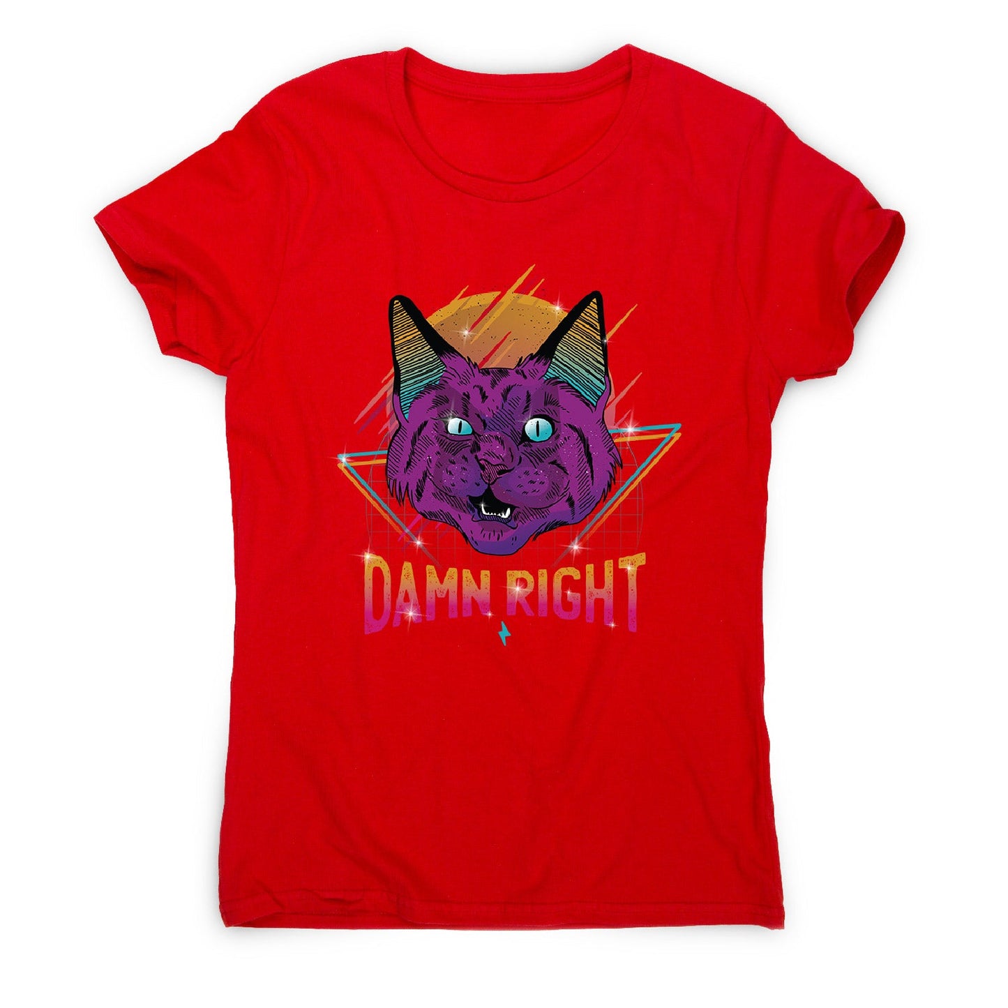 Neon party cat - women's funny premium t-shirt
