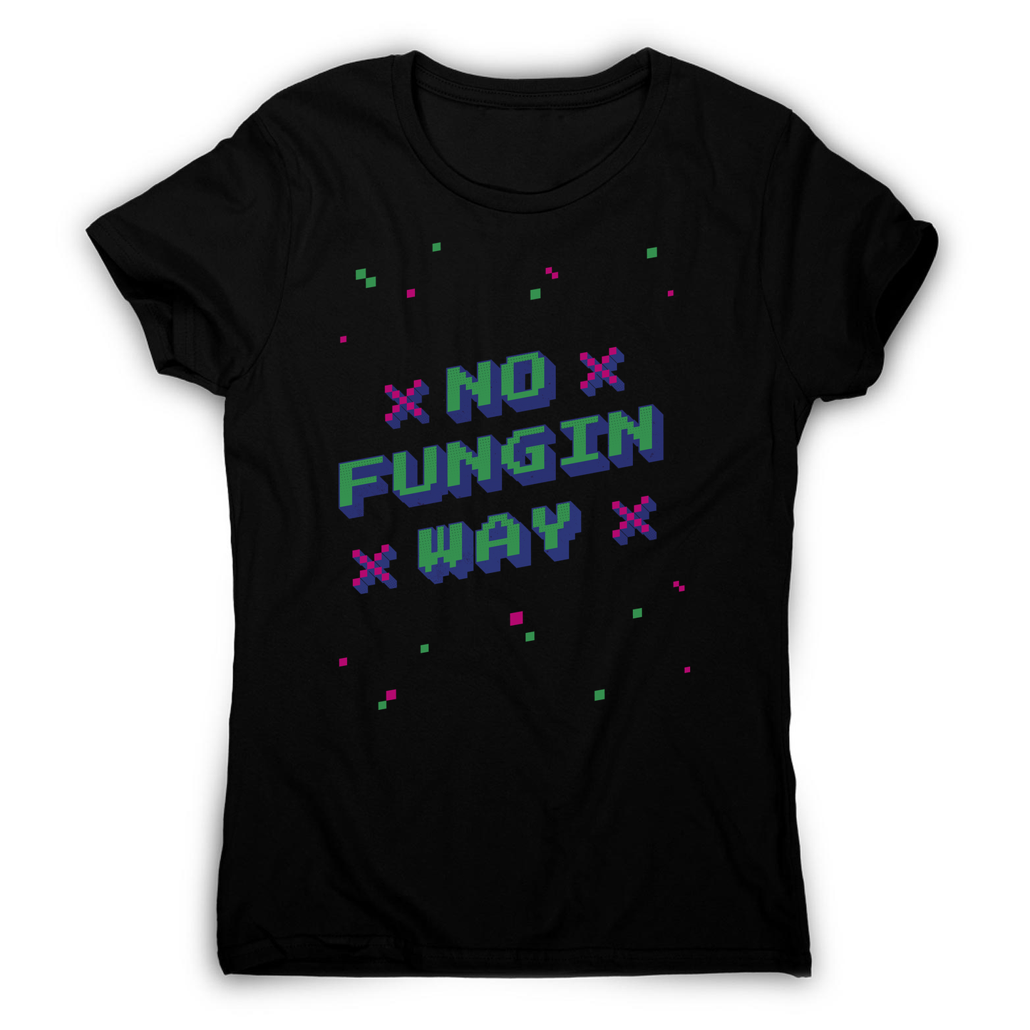 NFT funny quote pixel art women's t-shirt