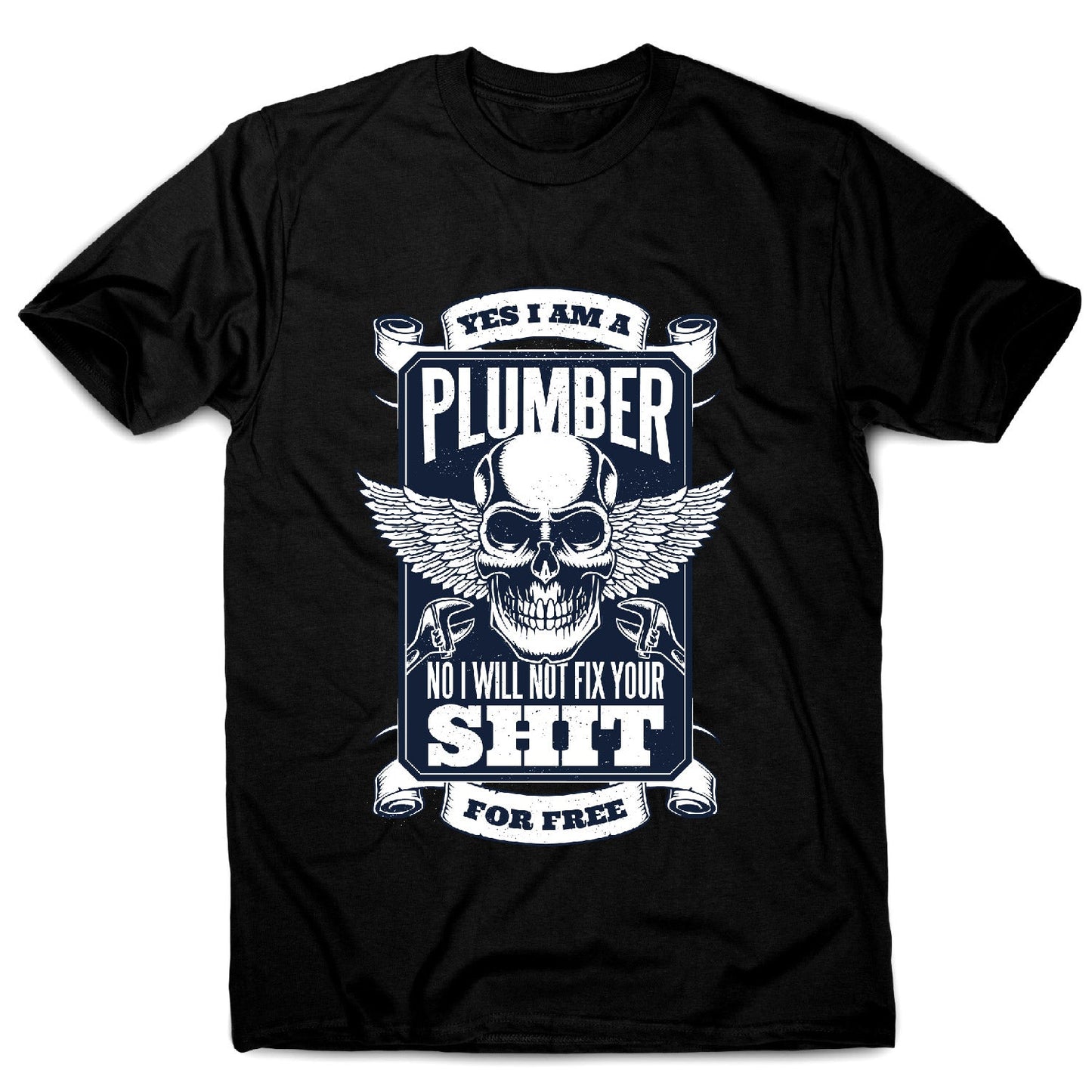 Plumber skull - funny men's t-shirt