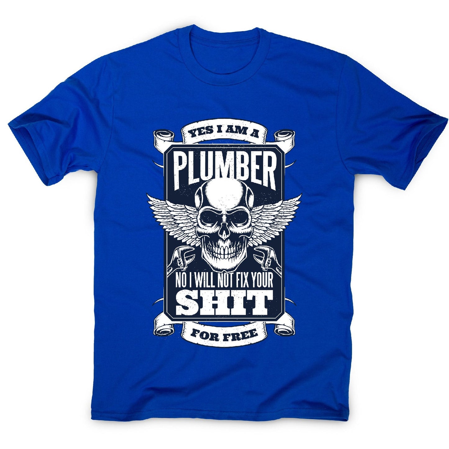 Plumber skull - funny men's t-shirt