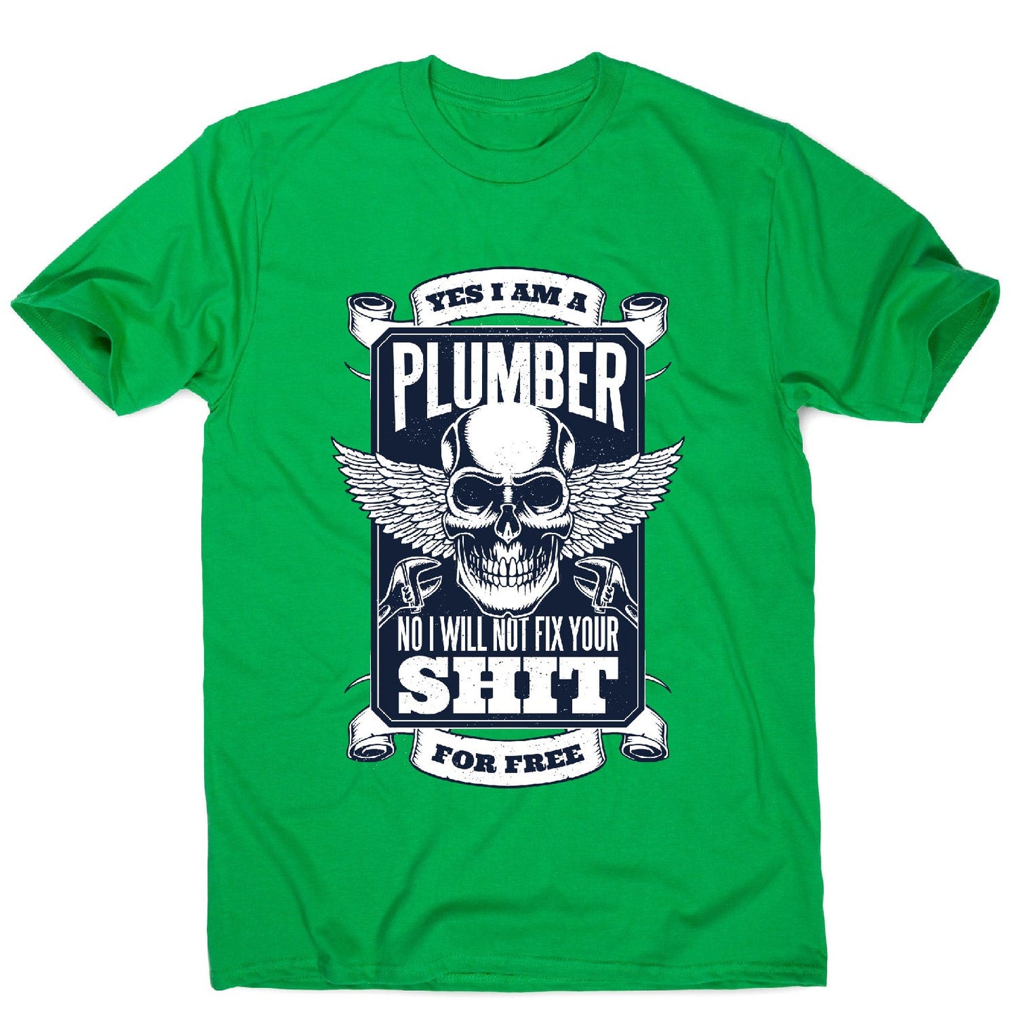 Plumber skull - funny men's t-shirt