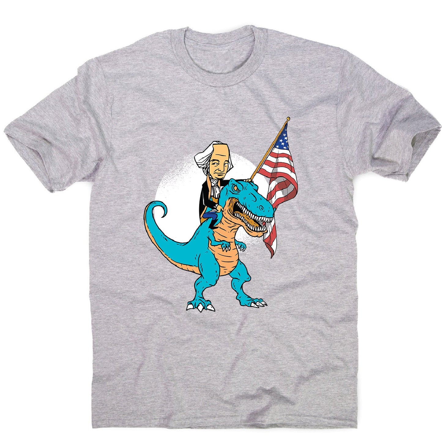 President riding t-rex - men's funny premium t-shirt