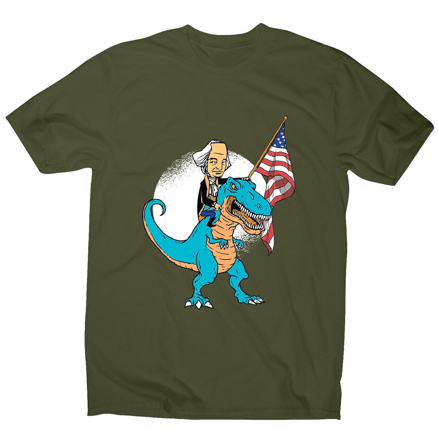 President riding t-rex - men's funny premium t-shirt