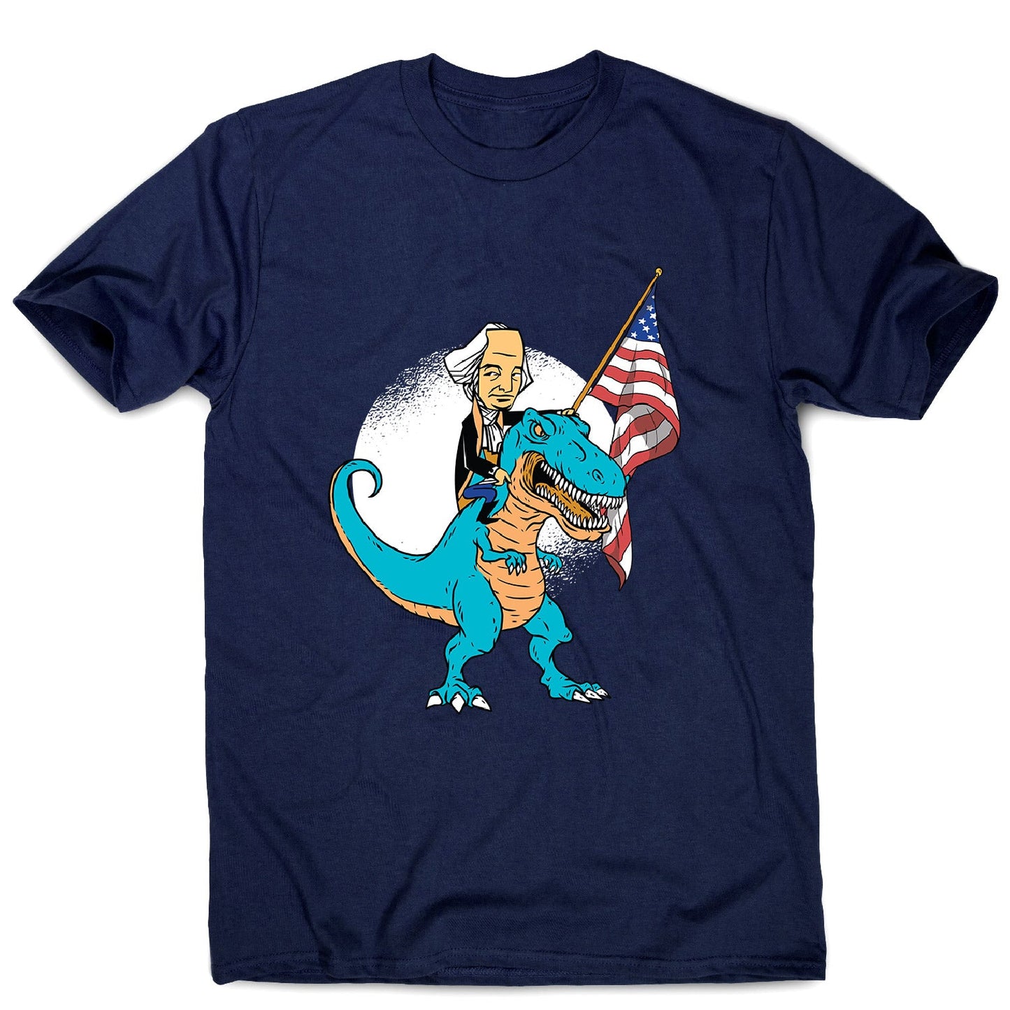 President riding t-rex - men's funny premium t-shirt