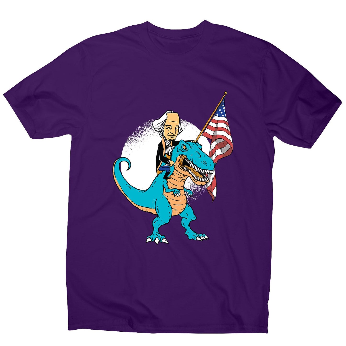 President riding t-rex - men's funny premium t-shirt