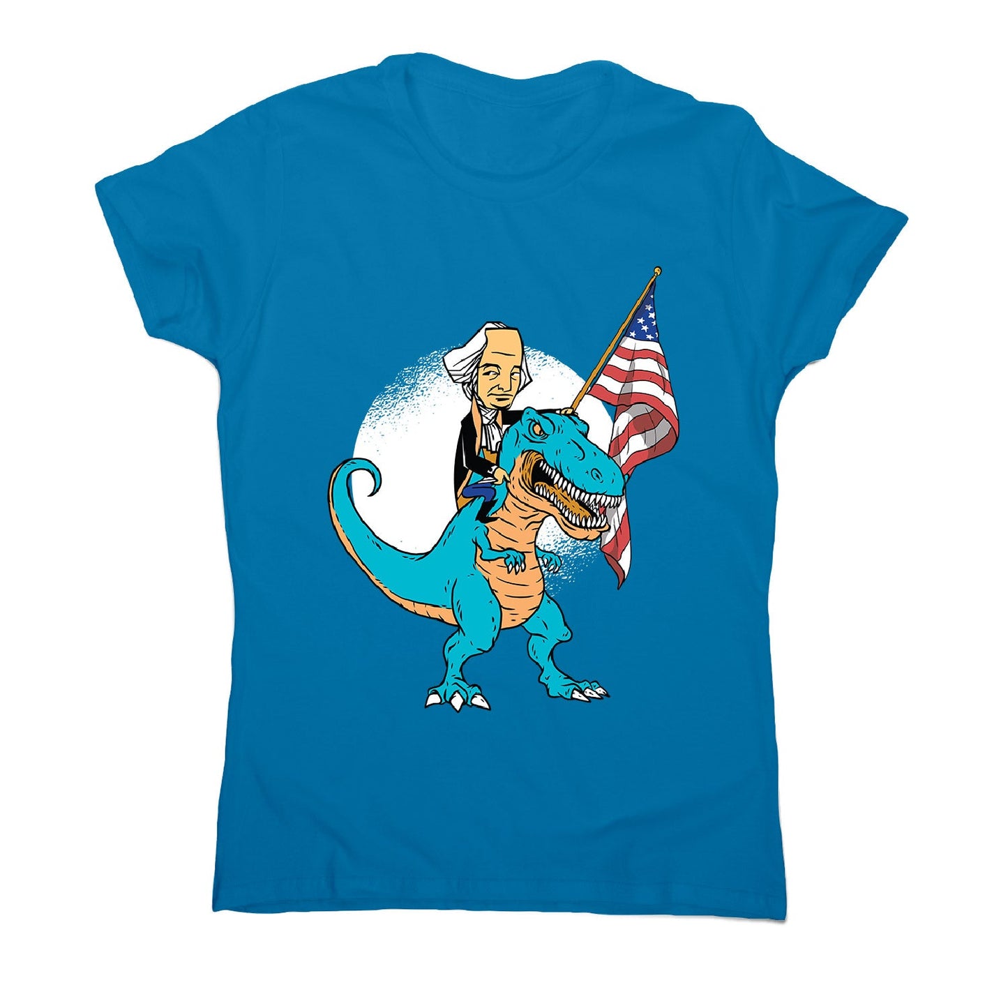 President riding t-rex - women's funny premium t-shirt