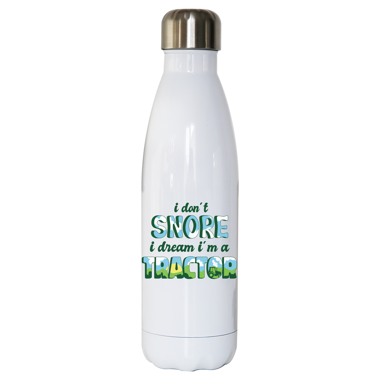 Snoring funny quote water bottle stainless steel reusable