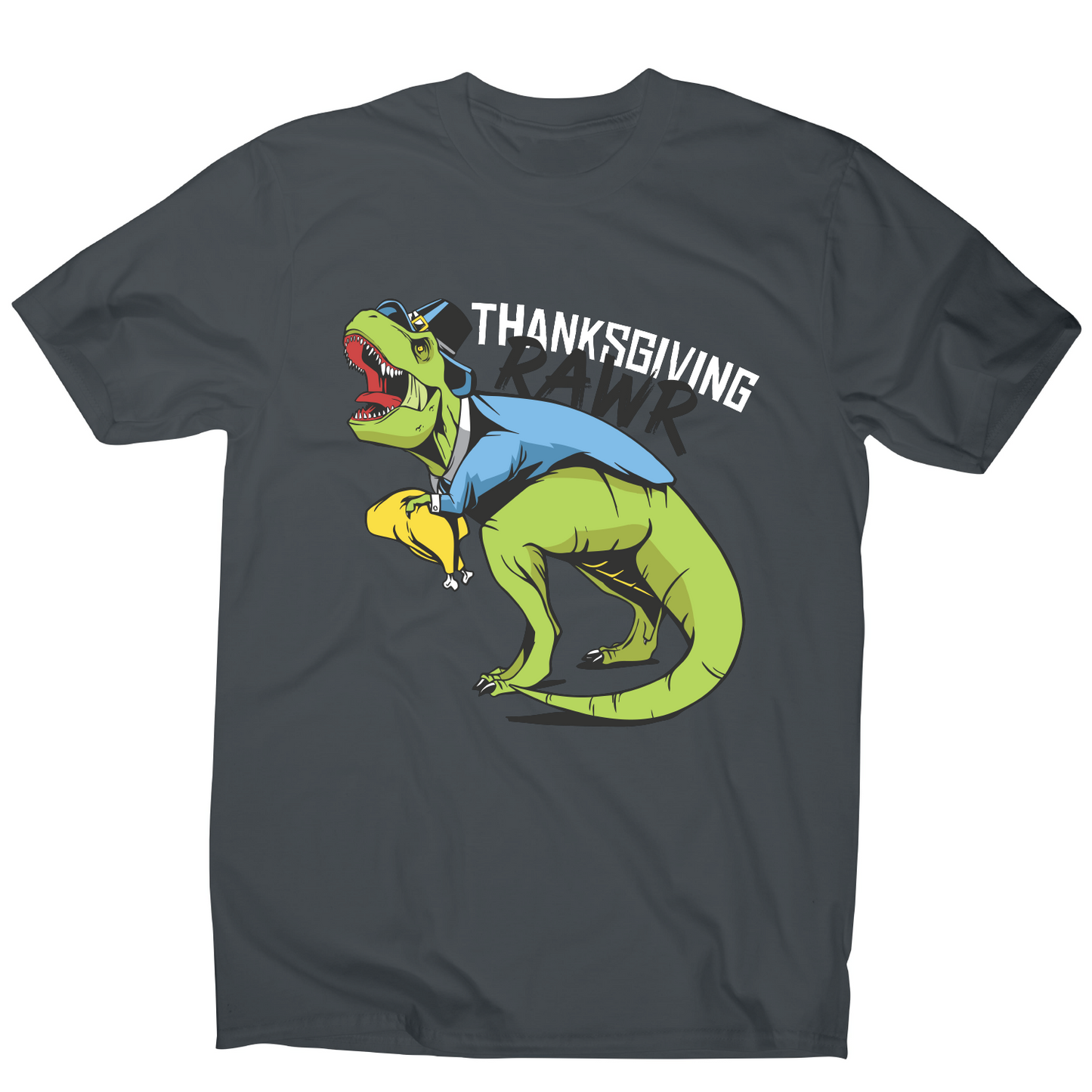 Thanksgiving dinosaur funny design t-shirt men's