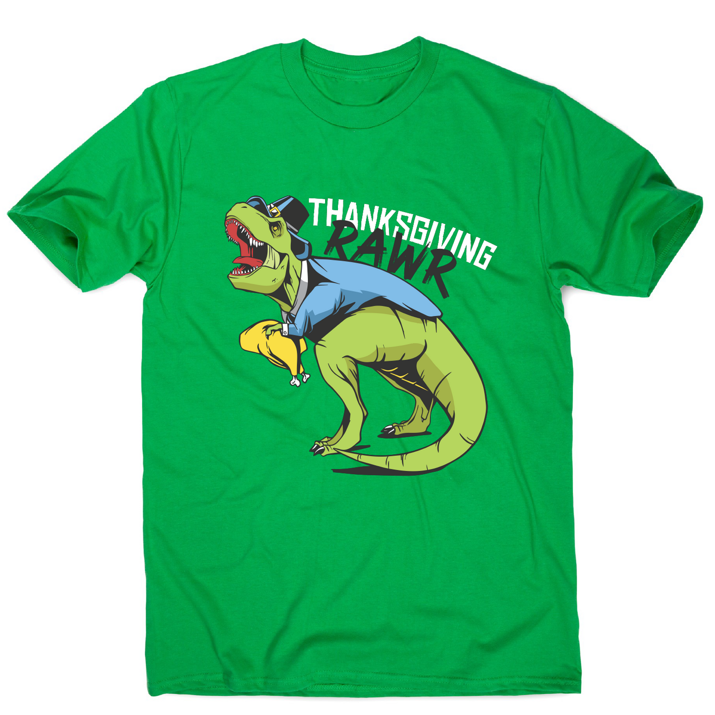 Thanksgiving dinosaur funny design t-shirt men's