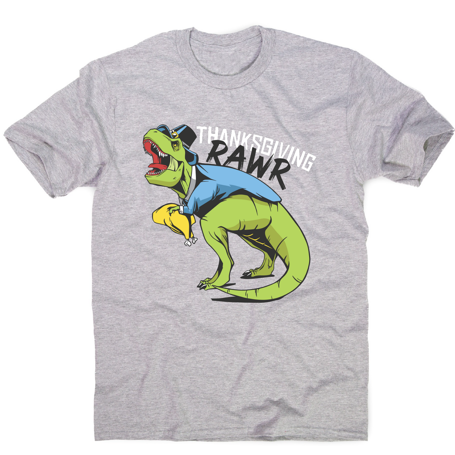 Thanksgiving dinosaur funny design t-shirt men's