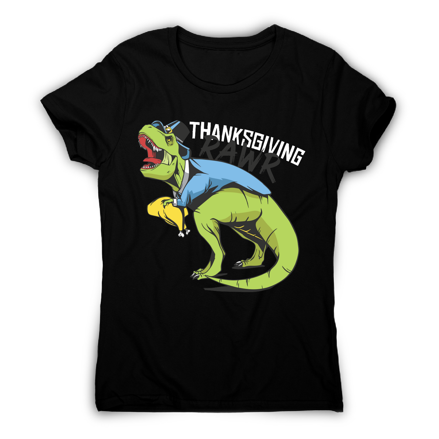 Thanksgiving dinosaur funny design t-shirt women's
