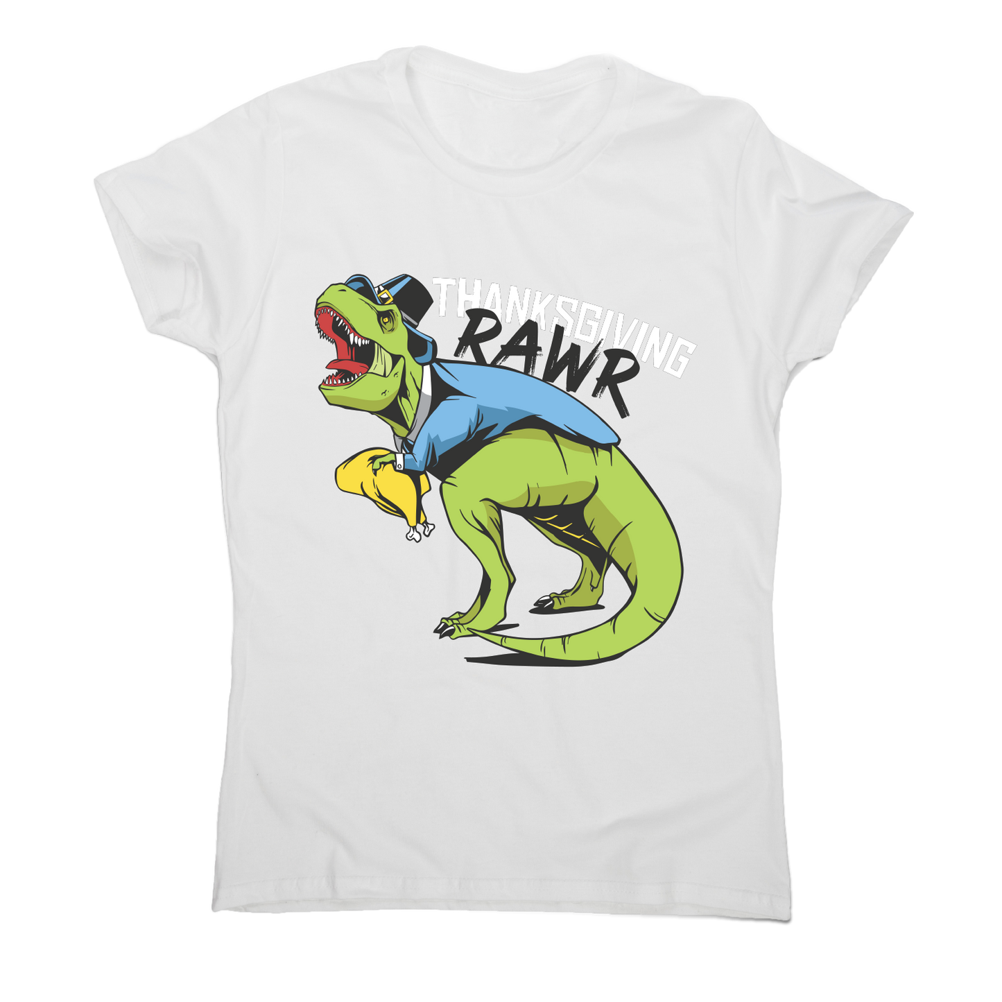Thanksgiving dinosaur funny design t-shirt women's