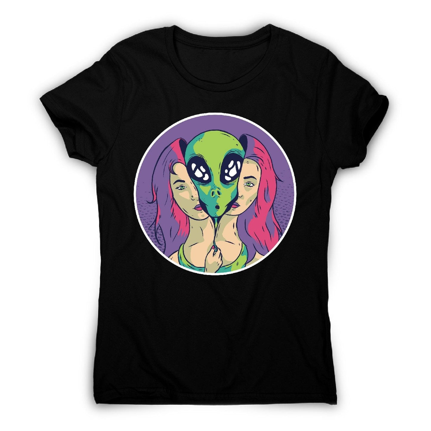 Alien girl - illustration graphic women's t-shirt