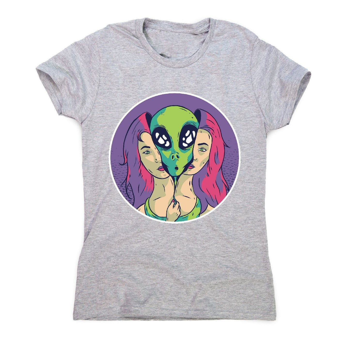 Alien girl - illustration graphic women's t-shirt