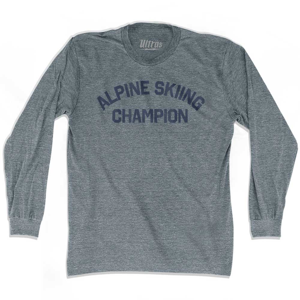 Alpine Skiing Champion Adult Tri-Blend Long Sleeve T-shirt Style001