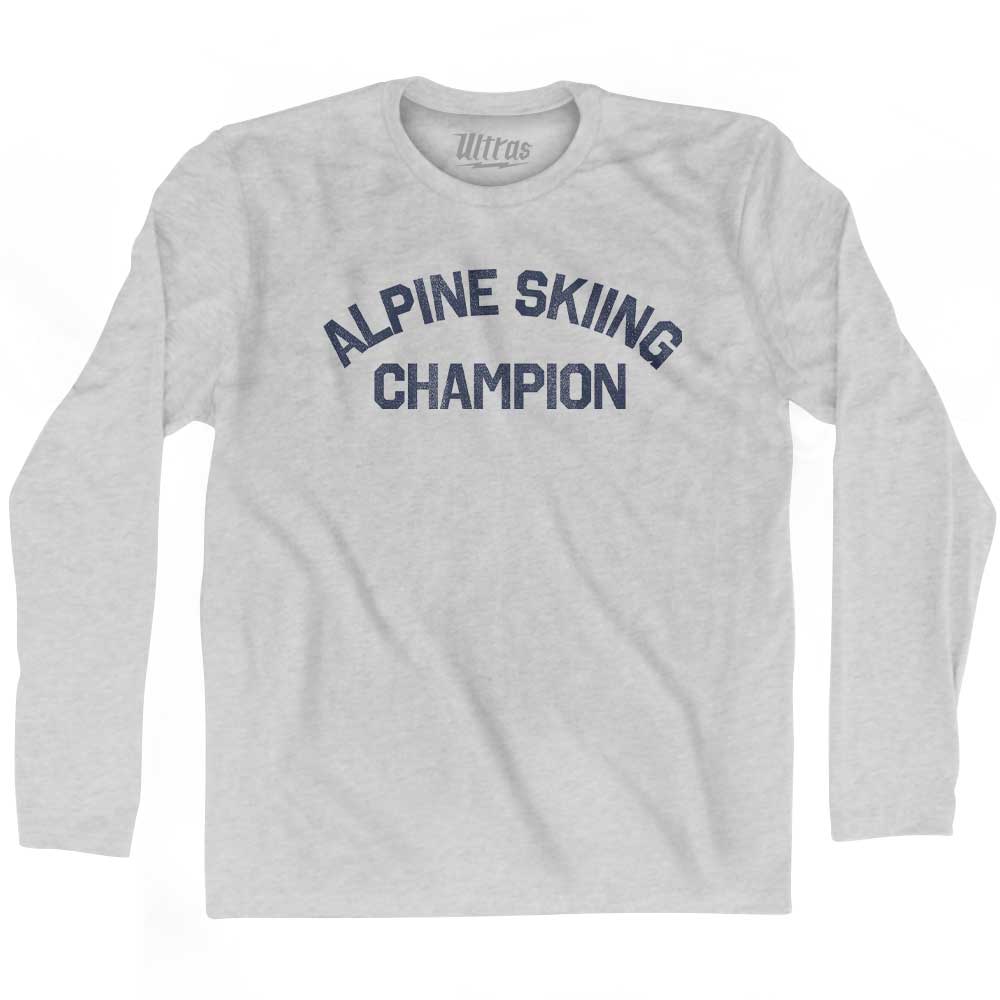 Alpine Skiing Champion Adult Cotton Long Sleeve T-shirt Style001