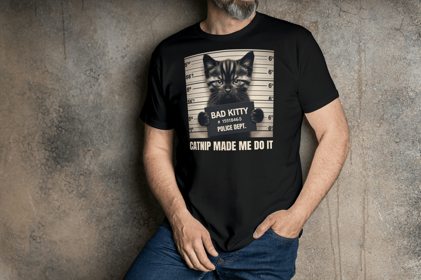 Bad Kitty Cat T-Shirt – Funny Mischievous Cat Graphic Cotton Tee