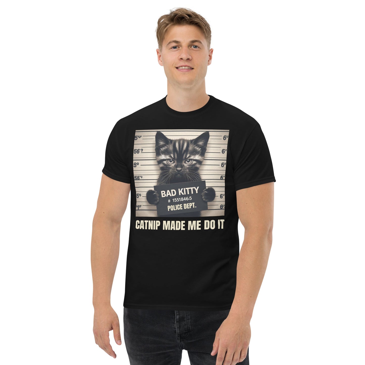 Bad Kitty Cat T-Shirt – Funny Mischievous Cat Graphic Cotton Tee